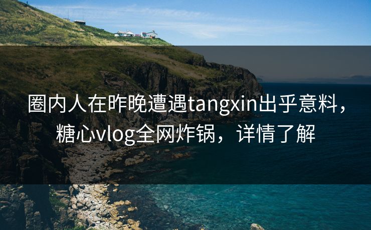 圈内人在昨晚遭遇tangxin出乎意料，糖心vlog全网炸锅，详情了解